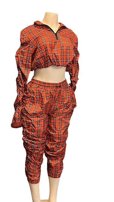 Crop top Windbreaker set
