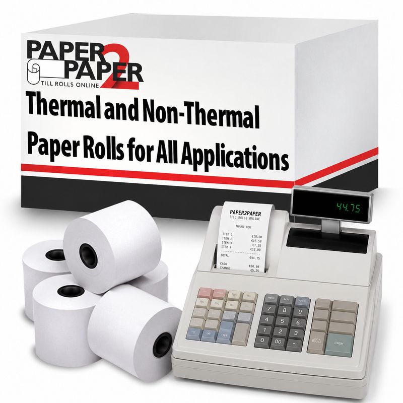 80x70mm Thermal Till Rolls – Compact POS Receipt Rolls (20 Pack)