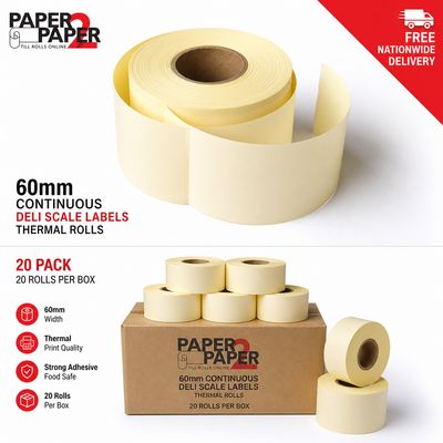 60mm Continuous Deli Scale Labels – Thermal Rolls (20 Pack)