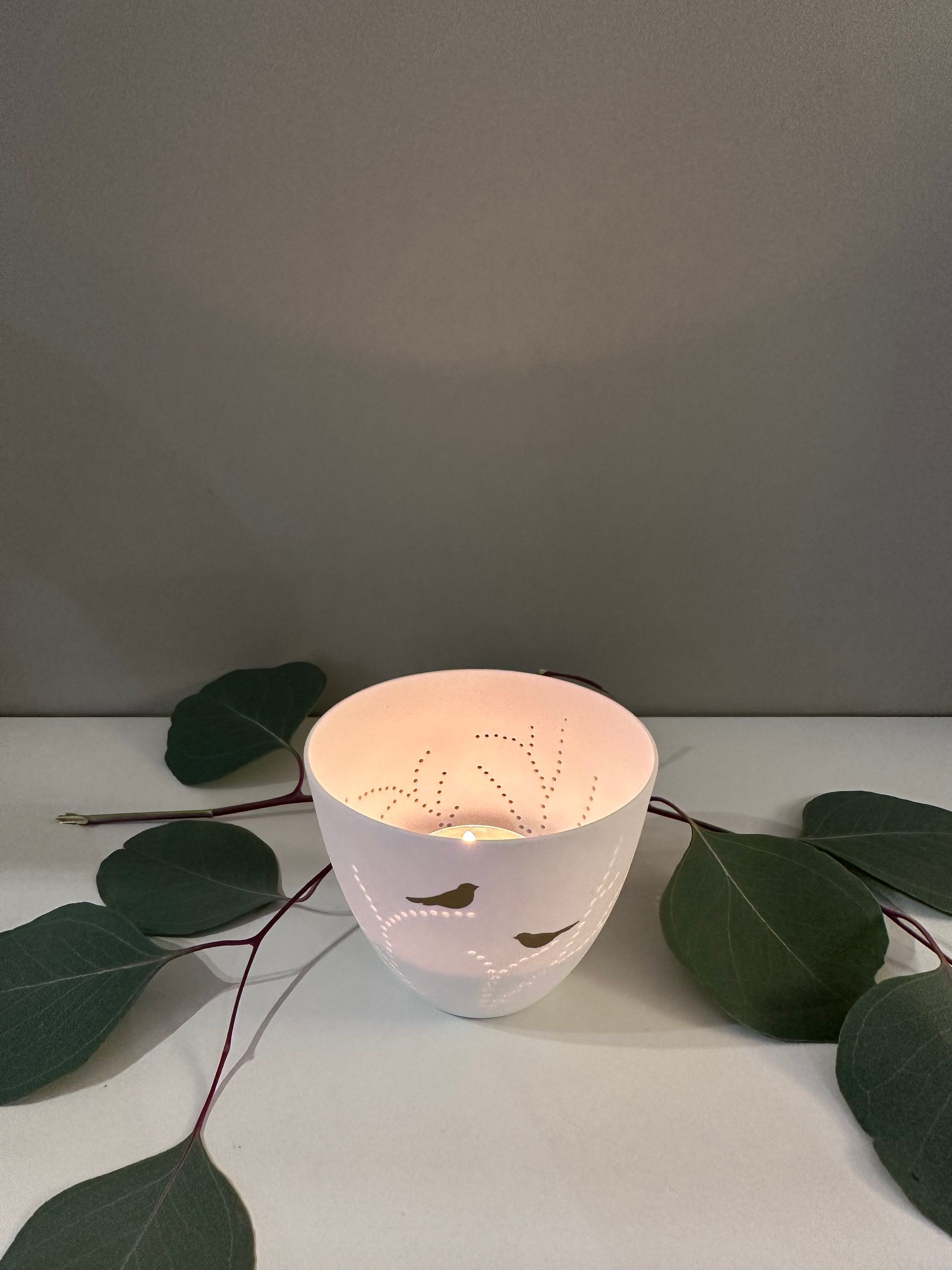 PETIT PHOTOPHORE OISEAU DORÉ