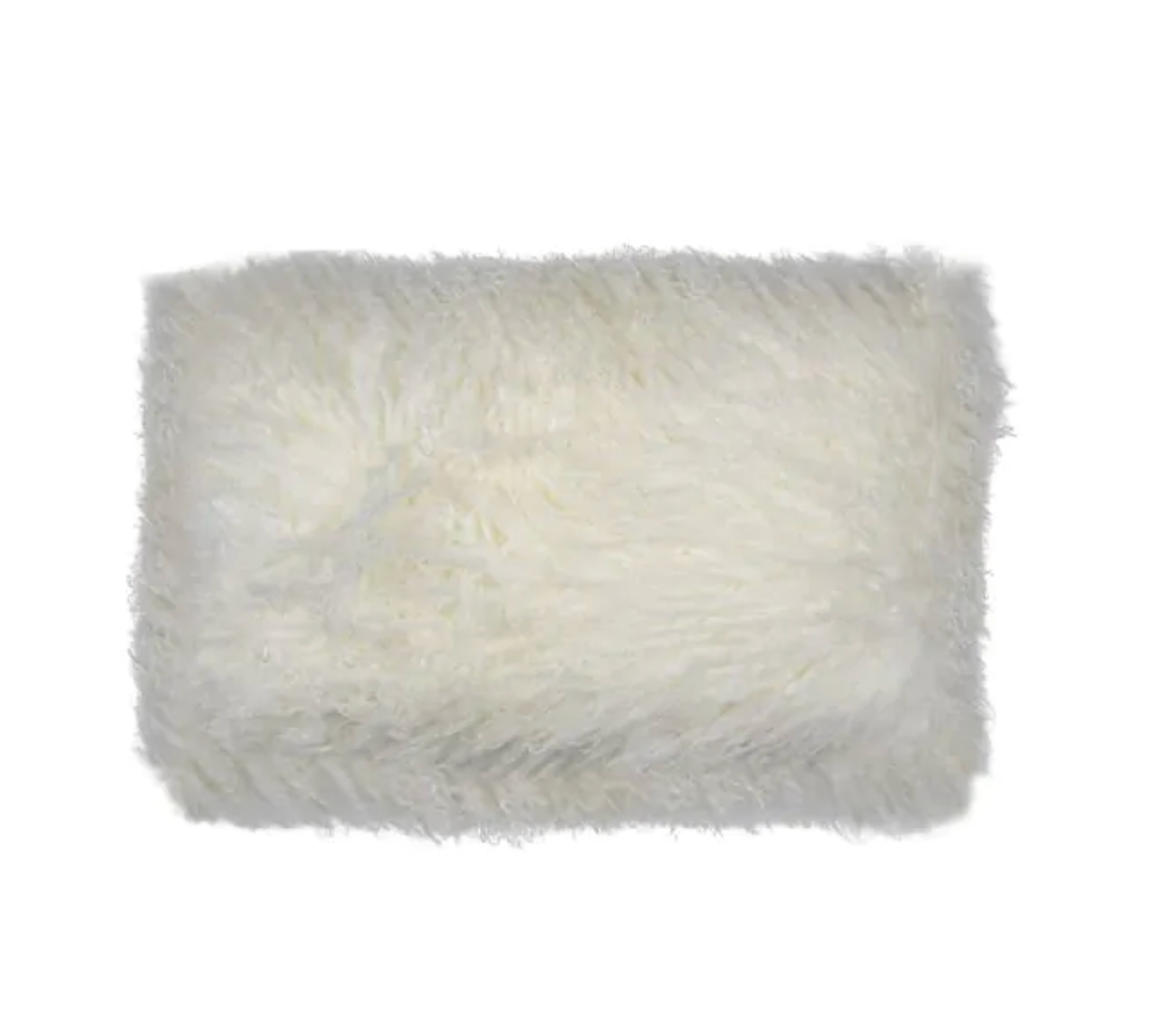 COUSSIN EN PEAU DE MOUTON BOUCLÉ BLANC