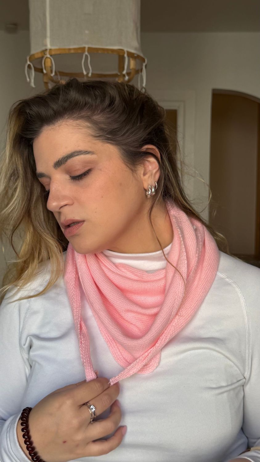 FOULARD TRIANGLE - ROSE PÂLE