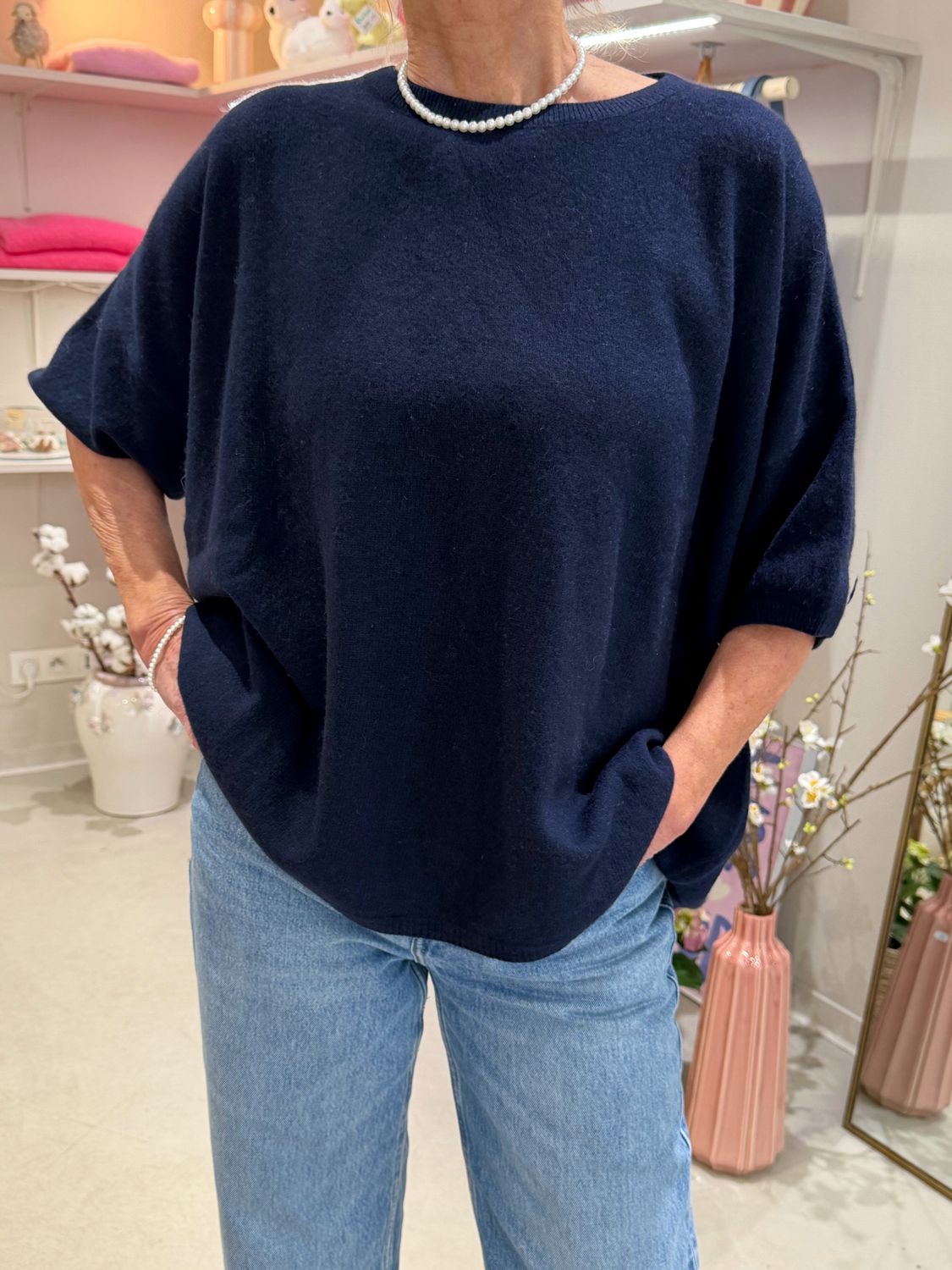 PULL MANCHES COURTES - BLEU MARINE PULL MANCHES COURTES - BLEU MARINE