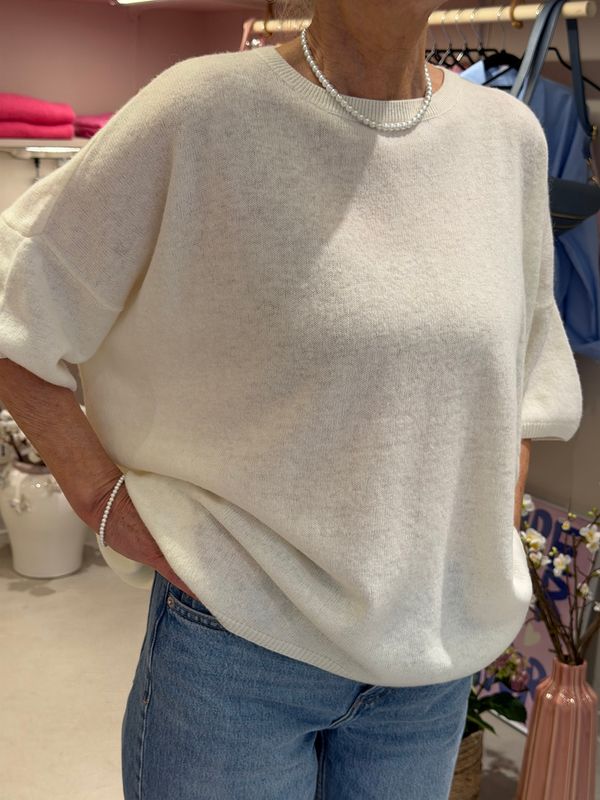 PULL MANCHES COURTES - BLANC