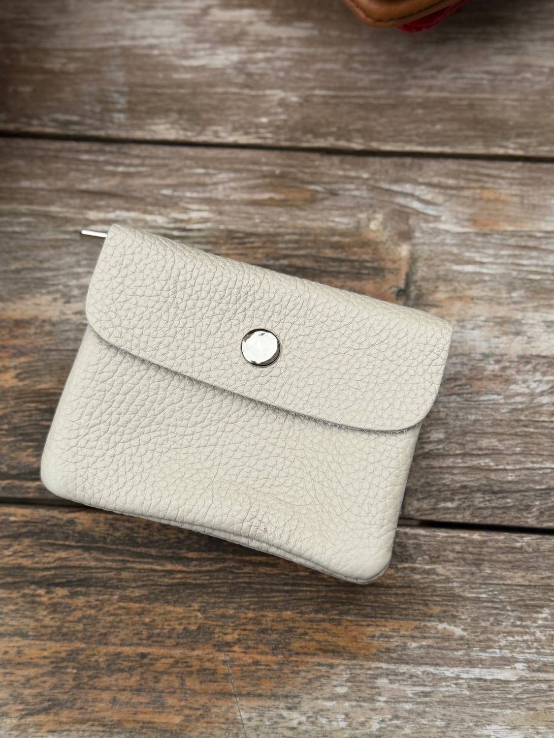 PORTE-MONNAIE EN CUIR - CRÈME