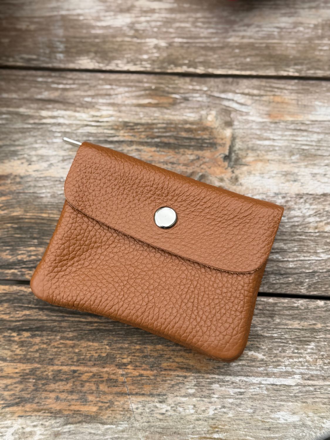 PORTE-MONNAIE EN CUIR - CAMEL