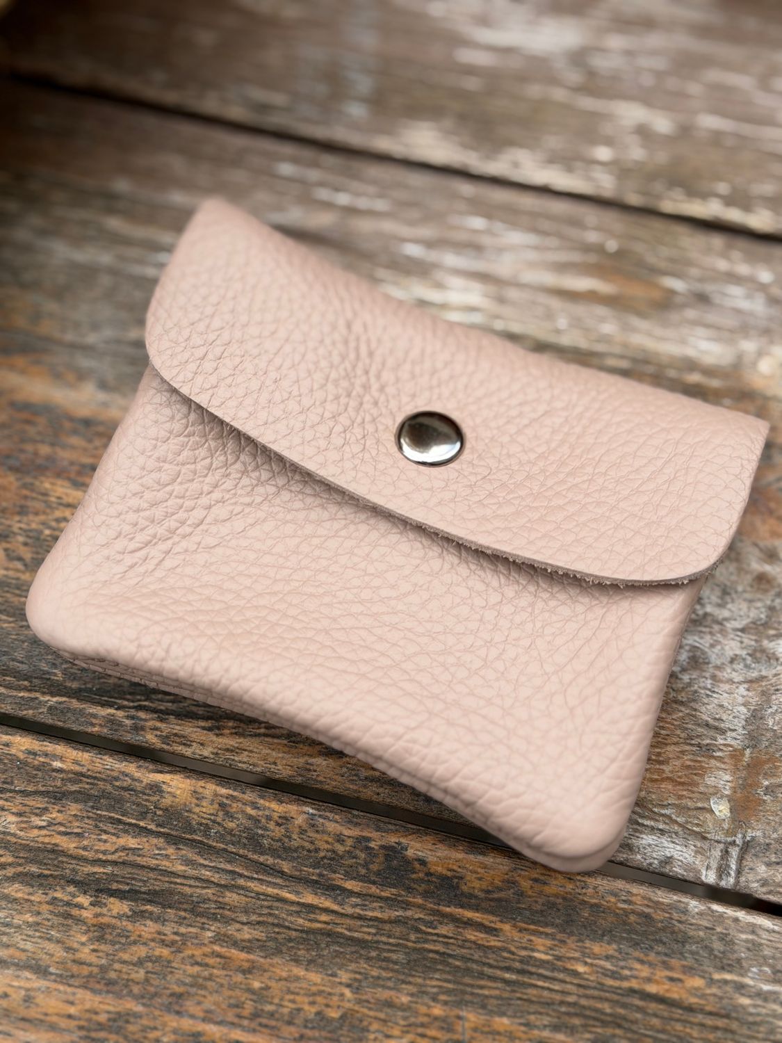 PORTE-MONNAIE EN CUIR - ROSE PÂLE