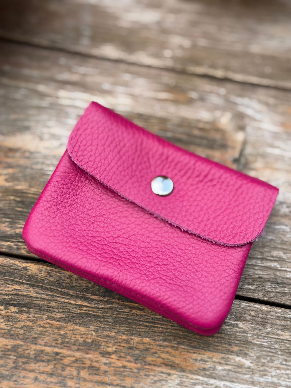 PORTE-MONNAIE EN CUIR - FUSCHIA