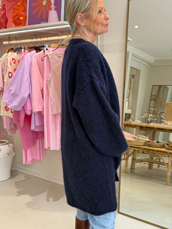 GILET LONG - BLEU MARINE