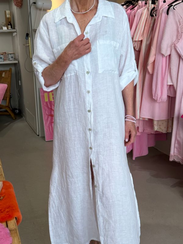 ROBE EN LIN - BLANC