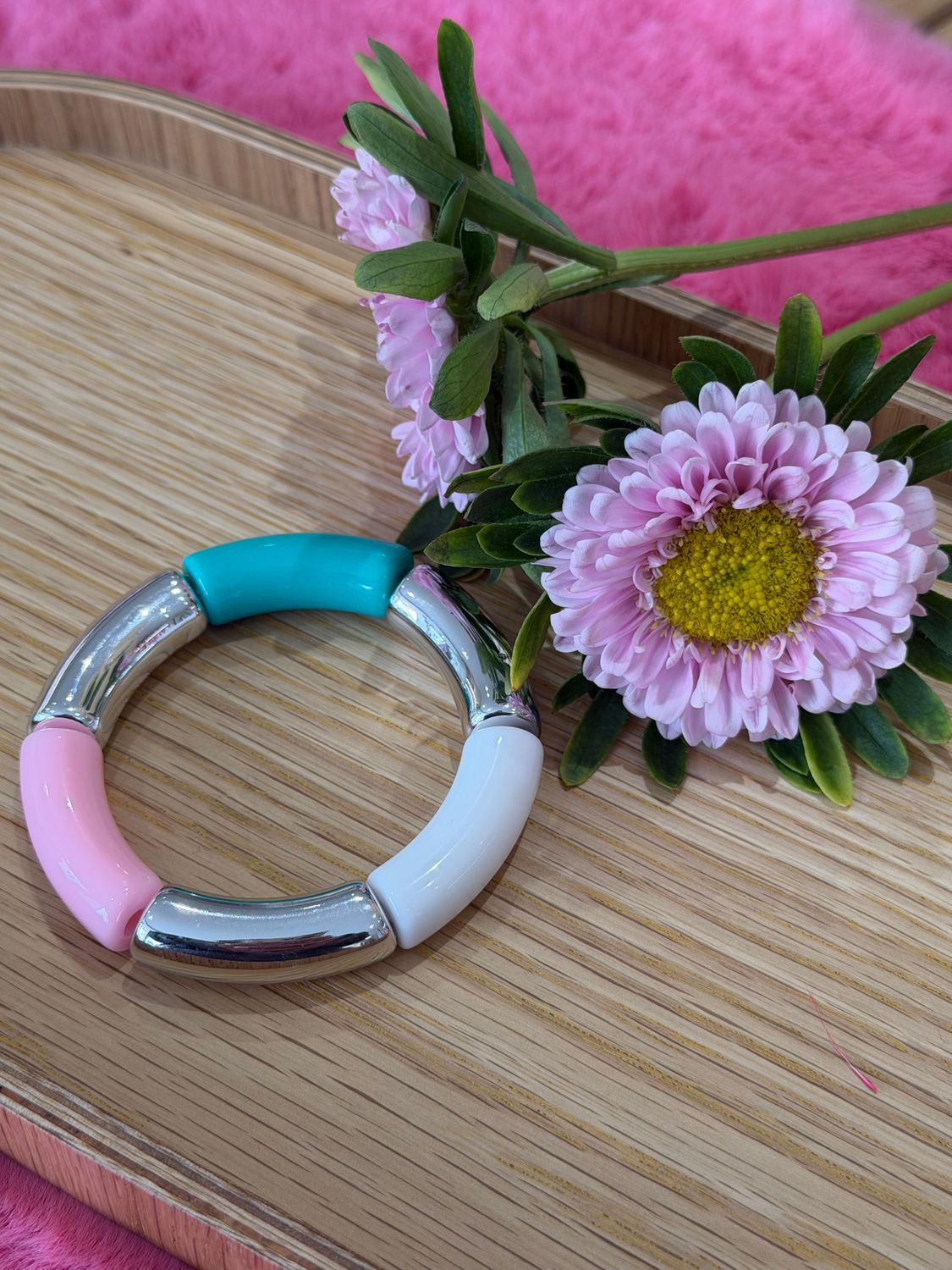 BRACELET EN PERLES - Argenté