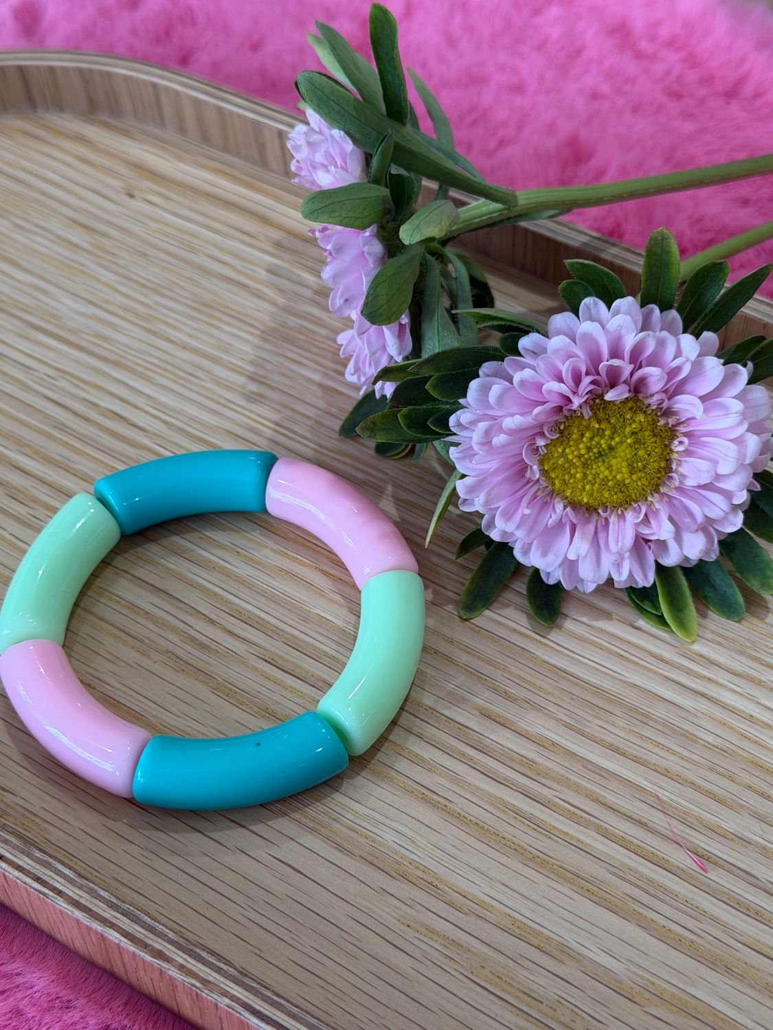 BRACELET EN PERLES - Pastel