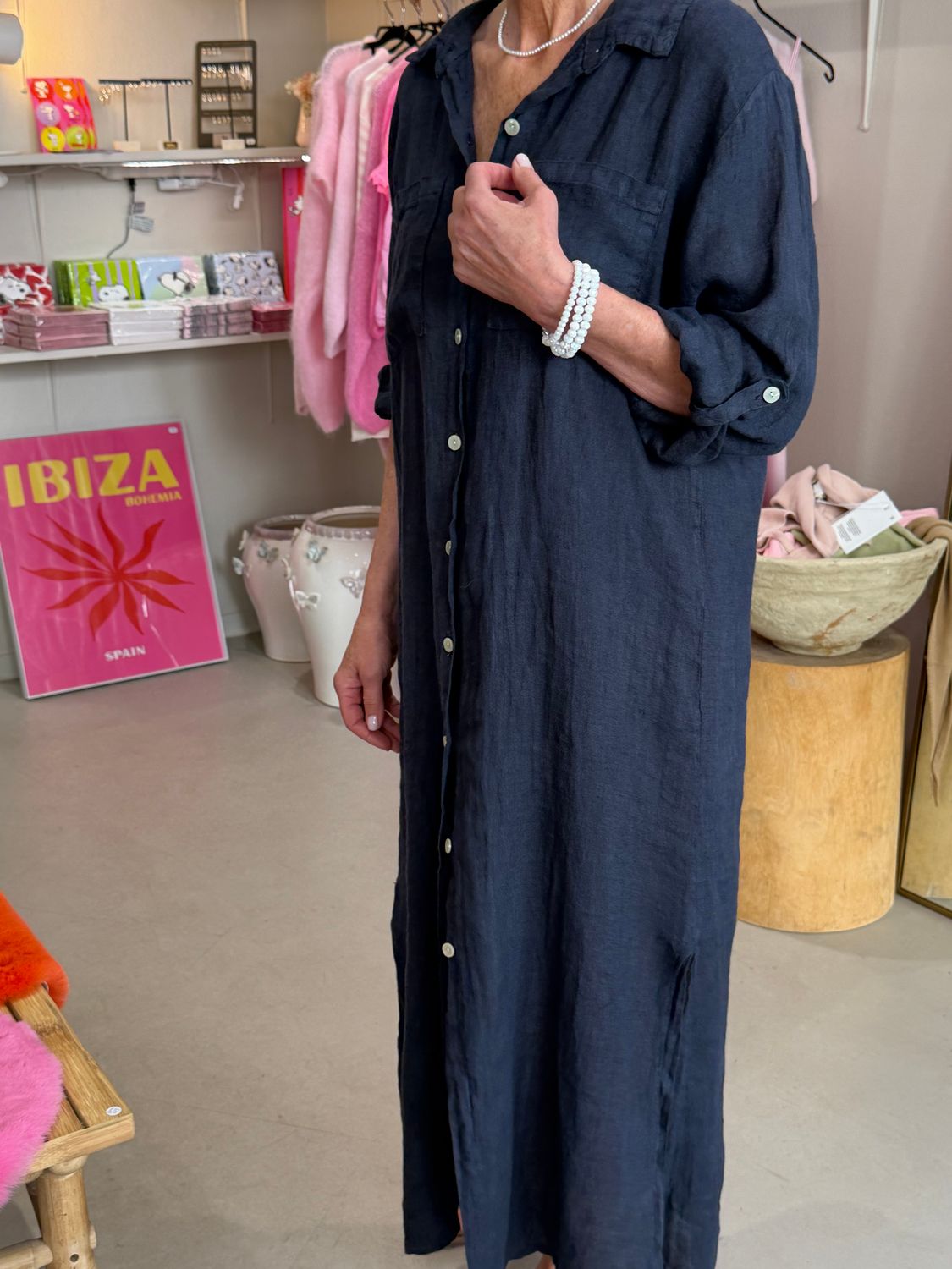 ROBE EN LINE - BLEU MARINE