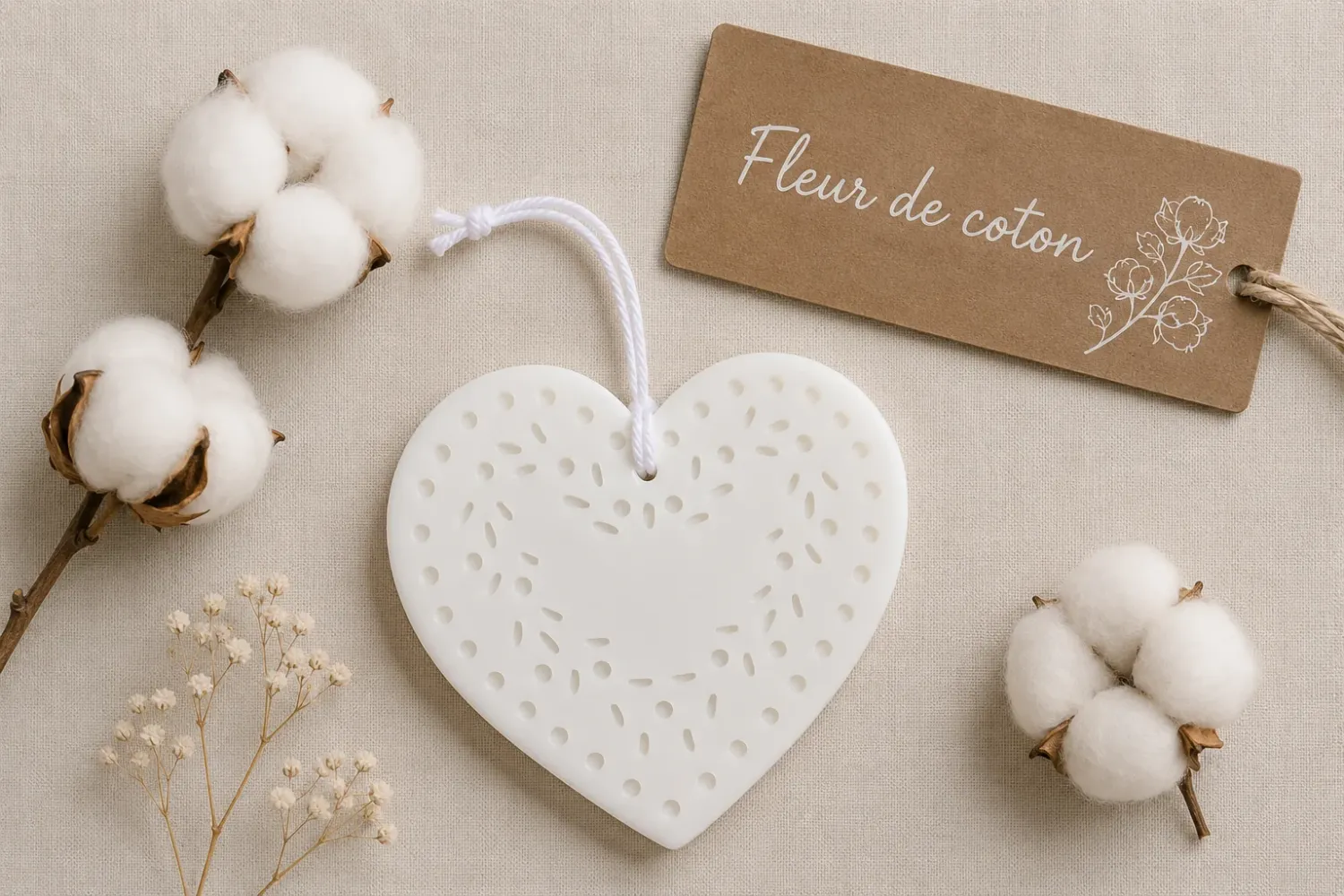 SUSPENSION DÉCORATIVE PARFUMÉE - Fleur de coton