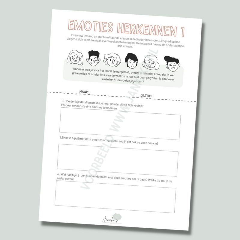 Werkblad: emoties (h)erkennen