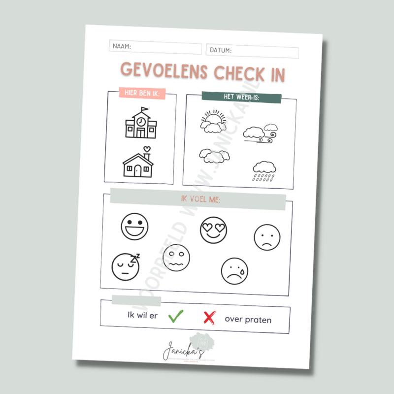 Werkblad: gevoelens check in