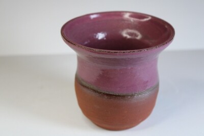 Stoneware Teacup Red and Purple