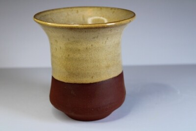 Red and Gold Stoneware Cup
