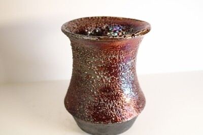 Metallic tones Raku Vase #2