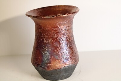 Metallic tones Raku Vase #1