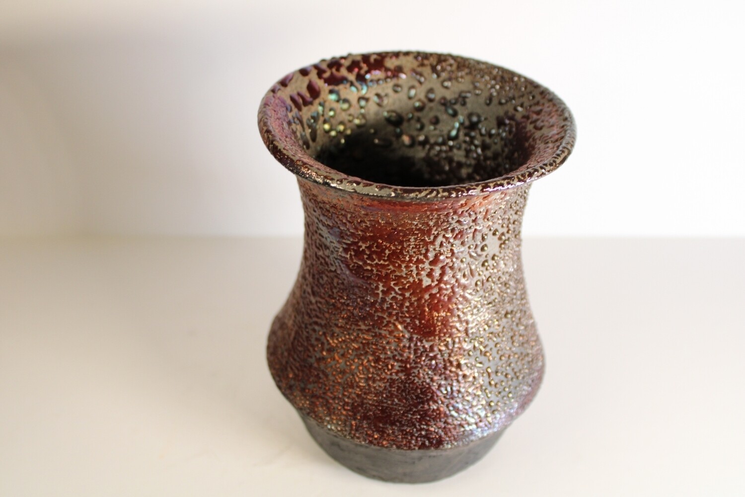 Metallic tones Raku Vase #3