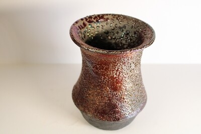 Metallic tones Raku Vase #3