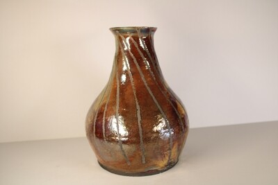 Metallic tones Raku Vase #4