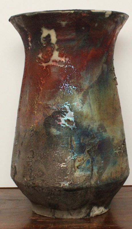 Dolphin Raku Vase