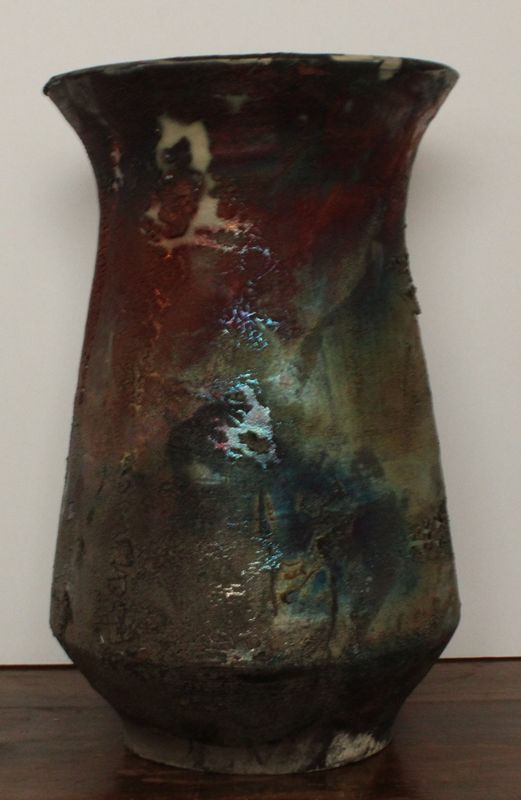 Dolphin Raku Vase