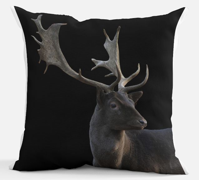 Sierkussen - Zwart Damhert