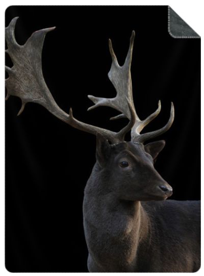 Luxe Plaid Zwart Damhert - maat L (200x150 cm.) Luxe Plaid Zwart Damhert - maat L (200x150 cm.)