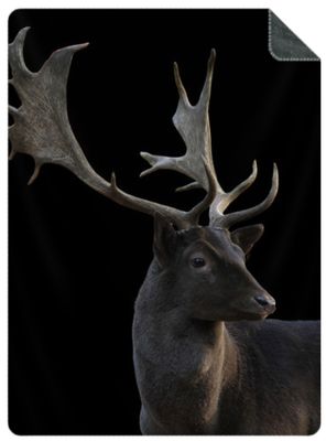 Luxe Plaid Zwart Damhert - maat L (200x150 cm.) Luxe Plaid Zwart Damhert - maat L (200x150 cm.)
