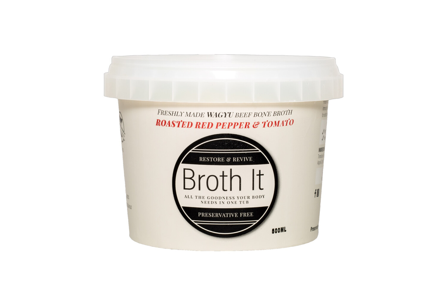 Wagyu Bone broth , Roasted Red Pepper &amp; Tomato flavor 500ml
