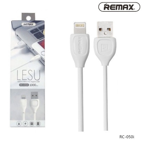 Кабель Apple Lightning Remax Lesu RC-050i 1.0m круглый 2.1A (белый)