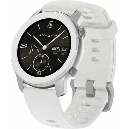 Умные часы Amazfit GTR 42mm aluminium case, silicone strap (white)