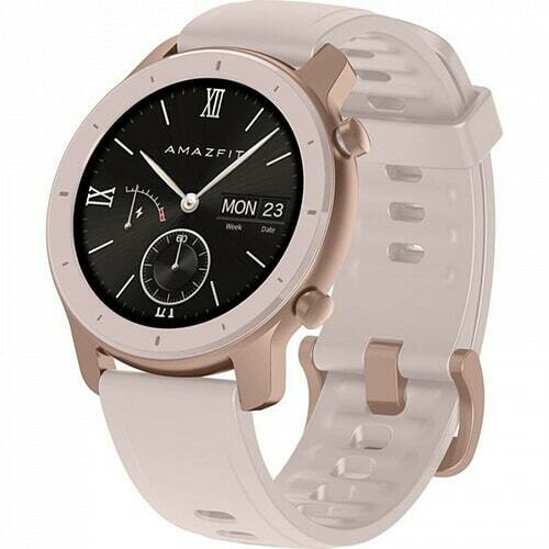 Умные часы Amazfit GTR 42mm aluminium case, silicone strap (pink)