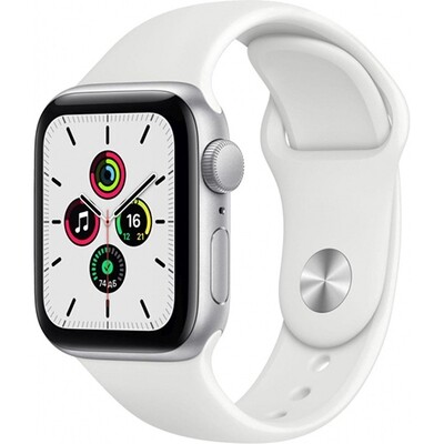 Умные часы Apple Watch SE, 40 мм, корпус из алюминия серебристого цвета, спортивный ремешок