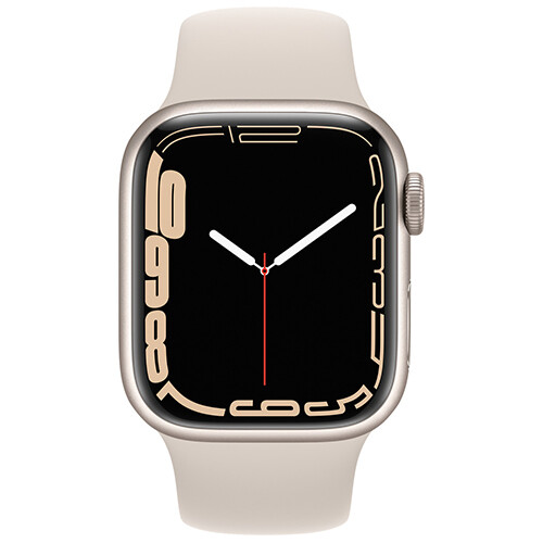 Умные часы Apple Watch Series 7, 45 мм, корпус из алюминия цвета «сияющая звезда», спортивный ремешок RUS Б/У