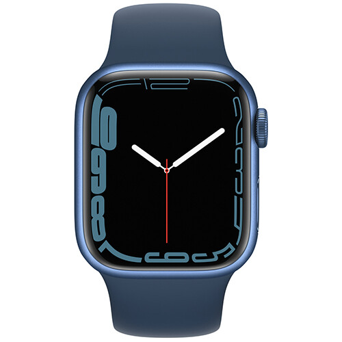 Умные часы Apple Watch Series 7, 45 мм, корпус из алюминия синего цвета, спортивный ремешок