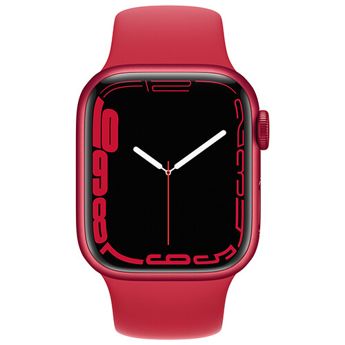 Умные часы Apple Watch Series 7, 45 мм, корпус из алюминия красного цвета, спортивный ремешок RUS
