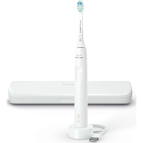 Электрическая зубная щетка Philips Sonicare 3100 Series HX3673 с дорожным футляром (белый)