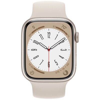 Умные часы Apple Watch Series 8 GPS, 41 мм, корпус из алюминия цвета «сияющая звезда», спортивный ремешок (Sport Band) цвета «сияющая звезда»