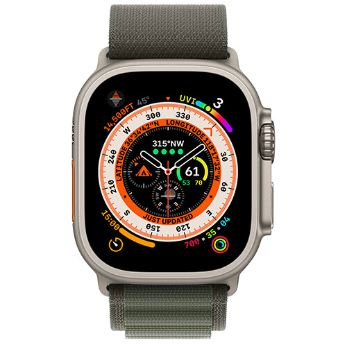 Умные часы Apple Watch Ultra GPS + Cellular 49мм Titanium Case with Green Alpine Loop (M)