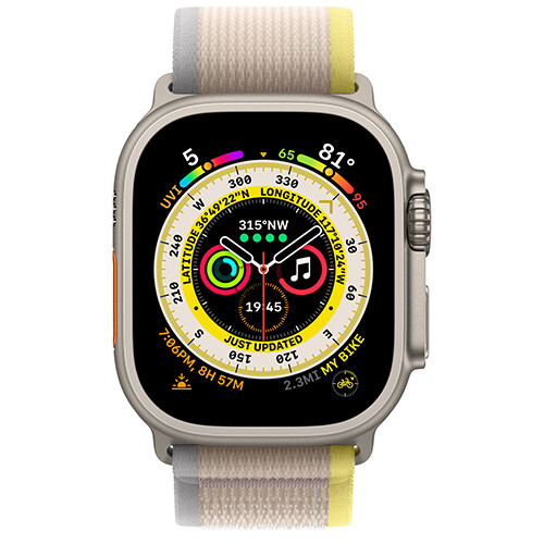 Умные часы Apple Watch Ultra GPS + Cellular 49мм Titanium Case with Yellow/Beige Trail Loop (S/M)