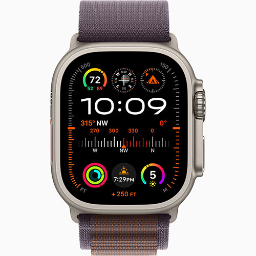 Apple Watch Ultra 2 GPS 49mm Titanium Case with Indigo Alpine Loop - S