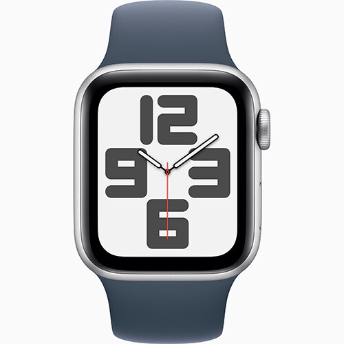 Умные часы Apple Watch SE 2023, 44mm Silver Aluminum Case with Storm Blue Sport Band