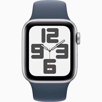 Умные часы Apple Watch SE 2023, 40mm Silver Aluminum Case with Storm Blue Sport Band