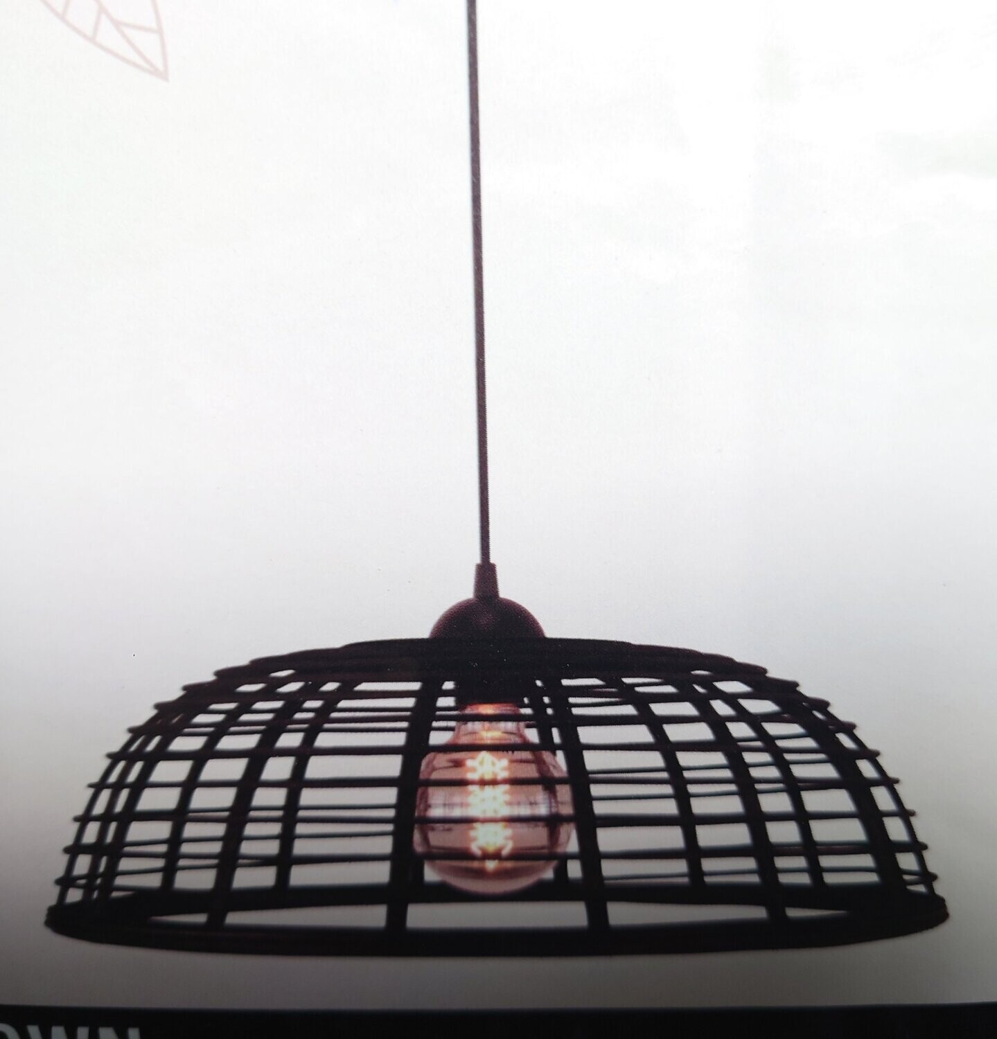 Brilliant  Pendelleuchte Crosstown  47cm Rattan dunkel/schwarz