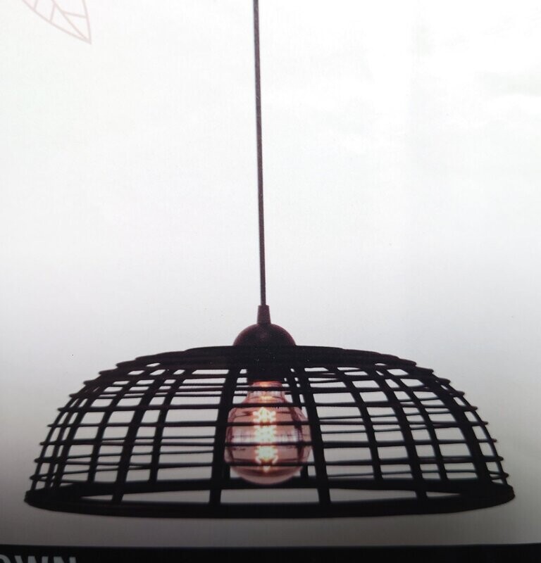 Brilliant  Pendelleuchte Crosstown  47cm Rattan dunkel/schwarz