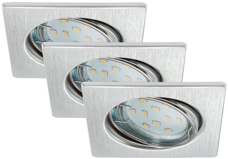 Briloner Einbauleuchten Square LED Einbaulampen 3er Set Aluminium
